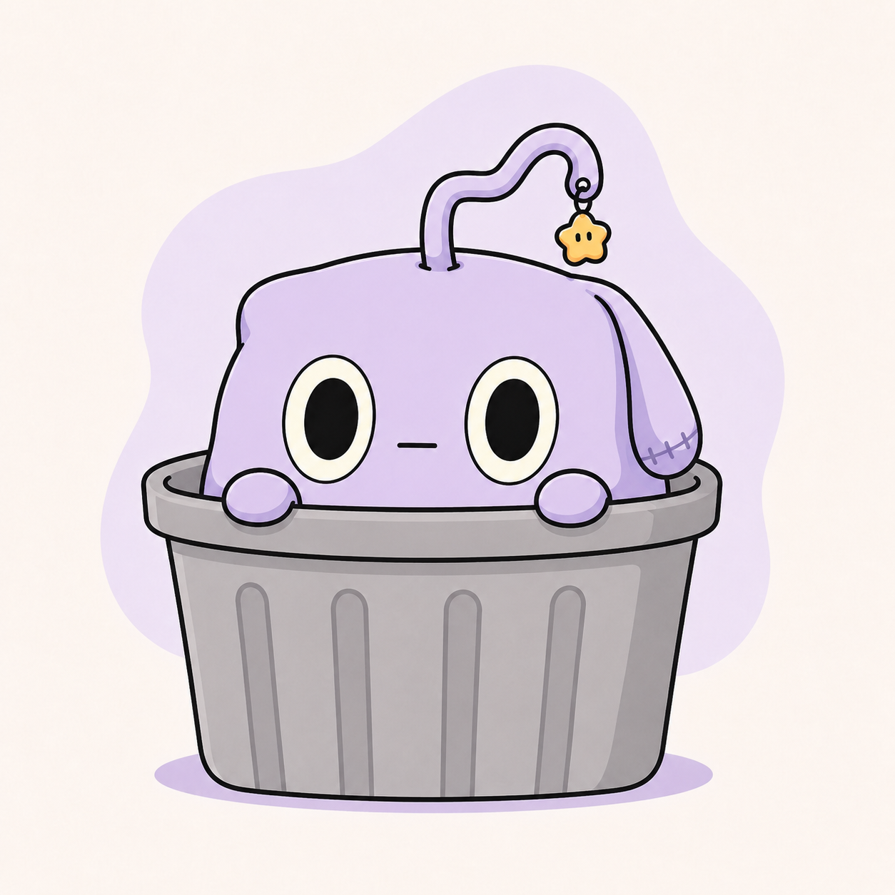 DANGL in a trash can